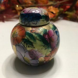 Vintage miniature ginger jar hand painted China
